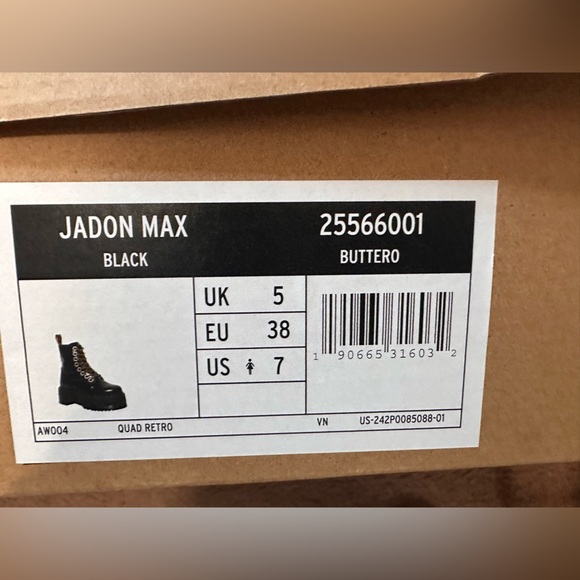 Dr.‎ Martens Black Leather Boots with Yellow Laces Jadon Max size 8 - Picture 6 of 8